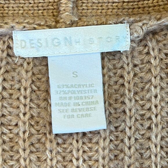 Design History Wrap Sweater Side Buckle Ribbed Small Brown Gingersnap - Picture 6 of 7